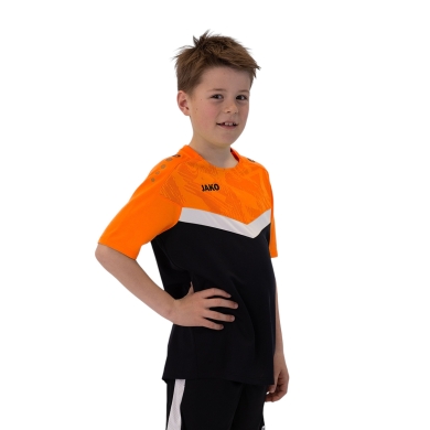 JAKO Sport-Tshirt Iconic (Polyester-Micro-Mesh) schwarz/neonorange Kinder