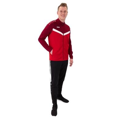 JAKO Trainingsanzug Polyester Iconic (Jacke und Hose, sportiver Schnitt) rot/weinrot Herren