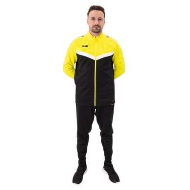 JAKO Trainingsanzug Polyester Iconic (Jacke und Hose, sportiver Schnitt) schwarz/gelb Herren