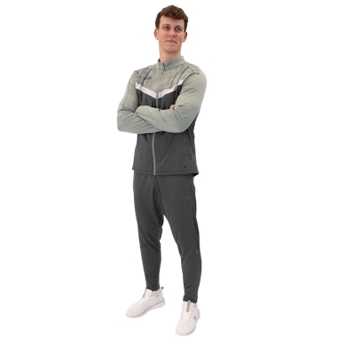 JAKO Trainingsanzug Polyester Iconic (Jacke und Hose, sportiver Schnitt) anthrazitgrau/mintgrün Herren