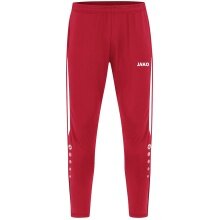 JAKO Trainingshose Power (Stretch-Knit-Polyester, Seitentaschen mit Reißverschluss) lang rot/weiss Herren