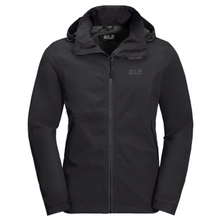 Jack Wolfskin Ganzjahresjacke Evandale (Hardshell, Kapuze, Regen- Wetterschutz) schwarz Herren