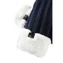 Jack Wolfskin Winterhandschuhe (Fäustling) Highloft Knit Mitten (aus weichem Sherpafleece, warm) nachtblau Damen