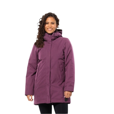 Jack Wolfskin Wintermantel Salier Coat (abnehmbare Kapuze, wasser- und winddicht) violett Damen