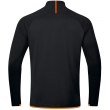 JAKO Langarmshirt Ziptop Challenge - Fleece-Innenseite, Zip-Reissverschluss - schwarz/orange Jungen