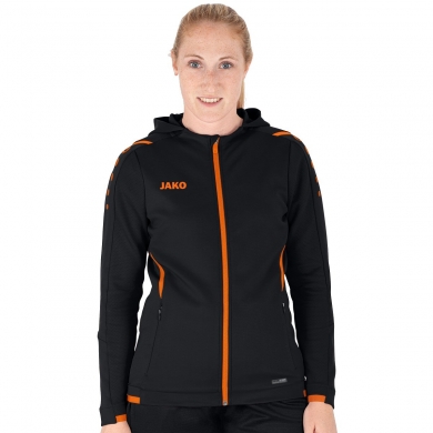 JAKO Trainingsjacke Challenge mit Kapuze schwarz/orange Damen