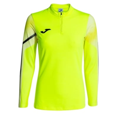 Joma Lauf-Langarmshirt Elite XI (Sweatshirt, Half-Zip) fluogelb/schwarz Damen