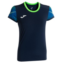 Joma Lauf-Shirt Elite XI (schnelltrocknend, atmungsaktiv) marineblau/fluogrün Damen