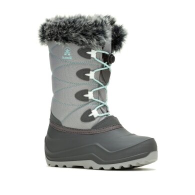 Kamik Winterstiefel Snowangel - Made in Canada, wasserdicht - charcoalgrau/mint Kinder