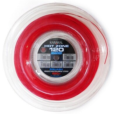 Karakal Squashsaite Hot Zone Braided 120 (Power+Kontrolle) rot 220m Rolle