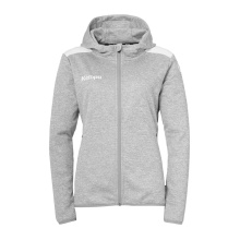 Kempa Kapuzenjacke Emotion 27 Full-Zip (angenehmes Tragegefül) grau/weiss Damen