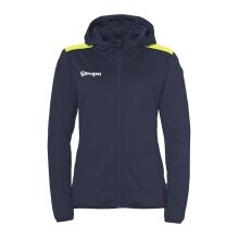 Kempa Kapuzenjacke Emotion 27 Full-Zip (angenehmes Tragegefül) marineblau/gelb Damen