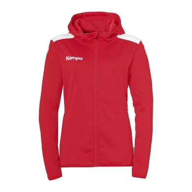 Kempa Kapuzenjacke Emotion 27 Full-Zip (angenehmes Tragegefül) rot/weiss Damen