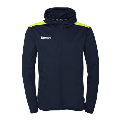 Kempa Kapuzenjacke Emotion 27 Full-Zip (angenehmes Tragegefül) marineblau/gelb Herren