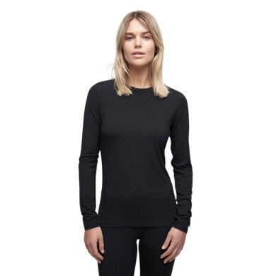 Le Bent Unterwäsche Langarmshirt Core Lightweight Crew (Viskose und Merinowolle) schwarz Damen