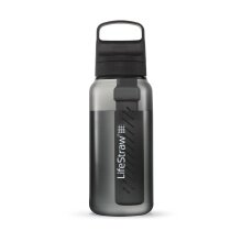 LifeStraw Trinkflasche Go Series mit Wasserfilter, Verschluss mit Silikonmundstück, BPA frei schwarz - 1 Liter