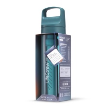 LifeStraw Trinkflasche Go Series mit Wasserfilter, Verschluss mit Silikonmundstück, BPA frei tealblau - 650 ml