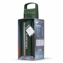 LifeStraw Trinkflasche Go Series mit Wasserfilter, Verschluss mit Silikonmundstück, BPA frei grün - 1 Liter