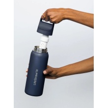 LifeStraw Trinkflasche Go Series Stainless Steel mit Wasserfilter, Verschluss mit Silikonmundstück BPA frei dunkelblau - 1 Liter