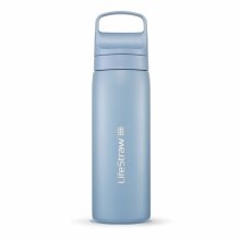 LifeStraw Trinkflasche Go Series Stainless Steel mit Wasserfilter, Verschluss mit Silikonmundstück, BPA frei hellblau - 530 ml