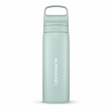 LifeStraw Trinkflasche Go Series Stainless Steel mit Wasserfilter, Verschluss mit Silikonmundstück, BPA frei hellgrün - 530 ml