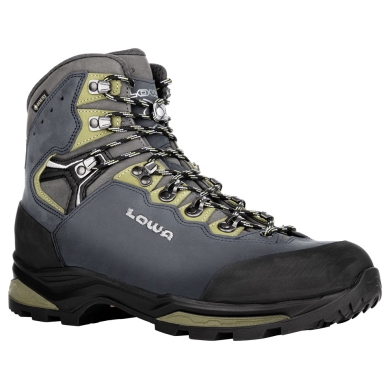 Lowa Wanderschuhe Camino Evo GTX (Trekking, Nubukleder, wasserdicht) 2024 stahlblau/kiwi Herren