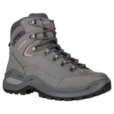 Lowa Wanderschuhe Renegade Evo Mid GTX (All-Terrain, Nubukleder, wasserdicht) graphitegrau/rosa Damen