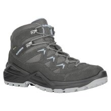 Lowa Wanderschuhe Sirkos Evo Mid GTX (Veloursleder/Textil, wasserdicht) anthrazitgrau/eisblau Damen