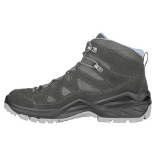 Lowa Wanderschuhe Sirkos Evo Mid GTX (Veloursleder/Textil, wasserdicht) anthrazitgrau/eisblau Damen