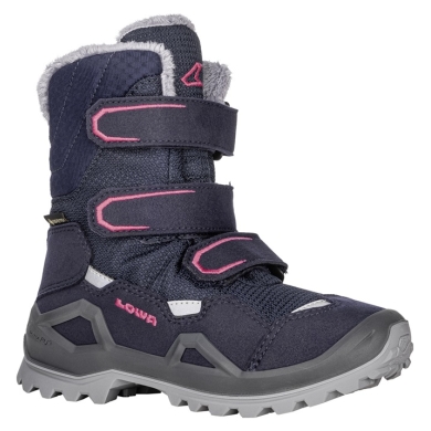 Lowa Winterschuhe Milo Evo GTX High (Textil/Synthetik, wasserdicht) navyblau/beere Kinder