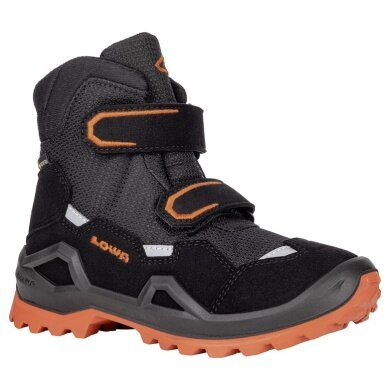 Lowa Winterschuhe Milo Evo Mid GTX (Textil/Synthetik, wasserdicht) schwarz/orange Kinder