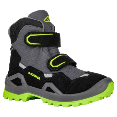 Lowa Winterschuhe Milo Evo Mid GTX (Textil/Synthetik, wasserdicht) limegrün/grau Kinder