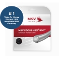 MSV Tennissaite Focus Hex Soft (Haltbarkeit+Kontrolle+Power+Spin) schwarz 12m Set