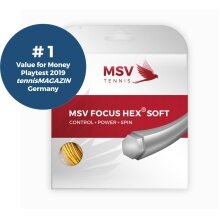 MSV Tennissaite Focus Hex Soft 1.20 (Haltbarkeit+Kontrolle+Power+Spin) gelb 12m Set