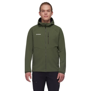 Mammut Ganzjahres-Softshelljacke Ultimate Comfort SO Hooded (winddicht) dunkelgrün Herren