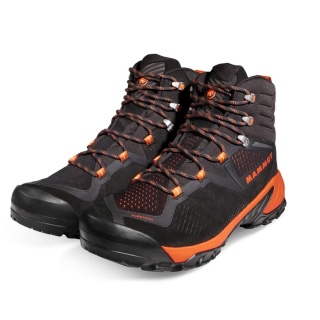 Mammut Wanderschuhe Sapuen High GTX (Veloursleder, wasserdicht) schwarz/orange Herren