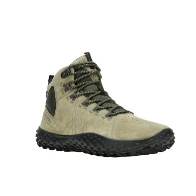 Merrell Sneaker Wrapt Mid (Minimal-Laufschuhe, Leder) olivegrün/schwarz Herren