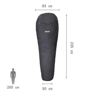 Millet Schlafsack Bivy Bag (Biwaksack - wasserdicht und atmungsaktiv) asphaltgrau