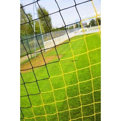 Powershot Fussballtor-Netz gestreift schwarz/gelb 7,32m x 2,44m x 2m x 2m