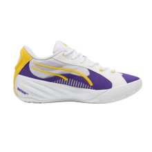 Puma Hallen-Indoorschuhe All-Pro LA (Basketball) weiss/violett/gelb Herren