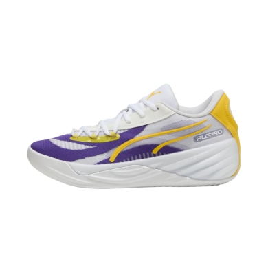 Puma Hallen-Indoorschuhe All-Pro LA (Basketball) weiss/violett/gelb Herren