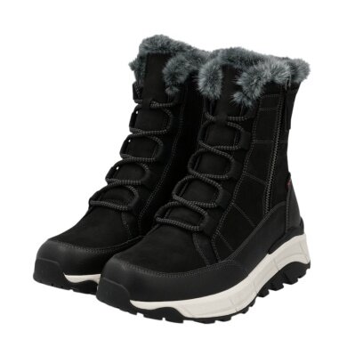 Rieker Winterstiefel W0071-00 R-TEX (Schnürstiefel mit Innenfutter und seitlichen Reissverschluss) schwarz Damen