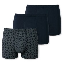 Schiesser Unterwäsche Boxershorts 95/5 Organic Cotton dunkelblau gemustert Herren - 3 Stück