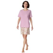 Schiesser Unterwäsche Schlafanzug Comfort Nightwear kurz - pink Damen