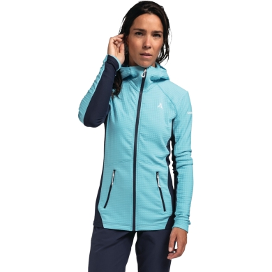 Schöffel Fleecejacke Monte Sart Hoody (maximale Bewegungsfreiheit) hellblau Damen