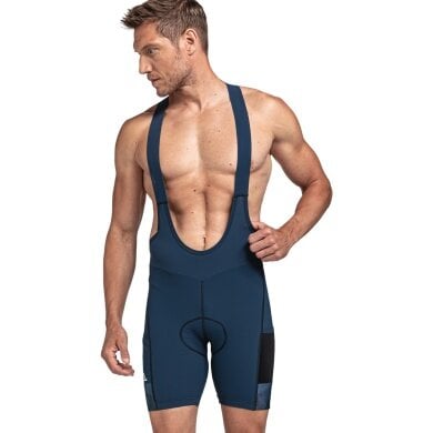 Schöffel Fahrrad-Trägerhose Skin Pants Solo Bib 4H (enganliegend, schnelltrocknend) dunkelblau Herren