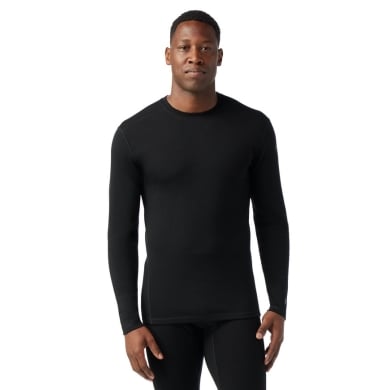 Smartwool Funktionsunterwäsche Langarmshirt Classic Thermal (wärmende Merinowolle, Rundhals) schwarz Herren