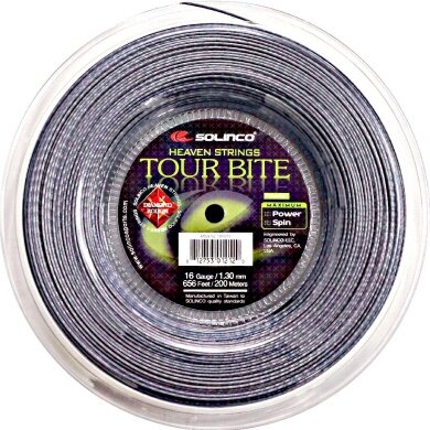 Solinco Tennissaite Tour Bite Diamond Rough (Spin+Haltbarkeit) silber 200m Rolle