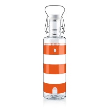 soulbottles Trinkflasche lighthouse Glas (Glasflasche, Keramikdeckel, Edelstahlbügel) 600ml rot/transparent