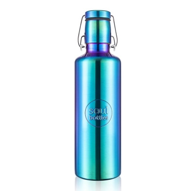 soulbottles Trinkflasche steel light Utopia (Edelstahl, Edelstahlbügel) 750ml blau/violett